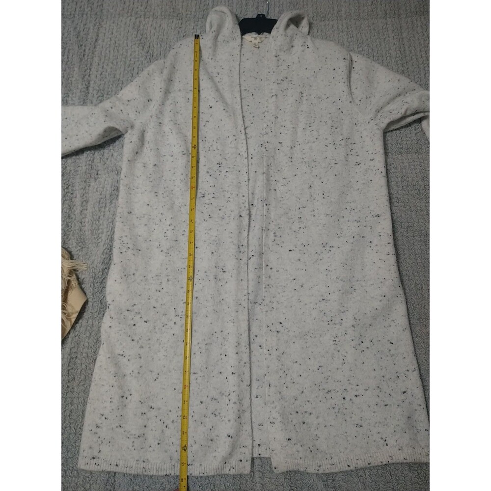 Terra & Sky Long Open Hooded Sweater Cardigan Cream 0X - Picture 9 of 12